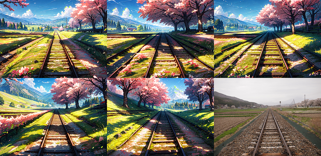 桜と鉄路